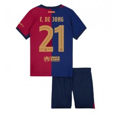 Barcelona Frenkie de Jong #21 Hjemmedraktsett Barn 2024-25 Kortermet (+ korte bukser)